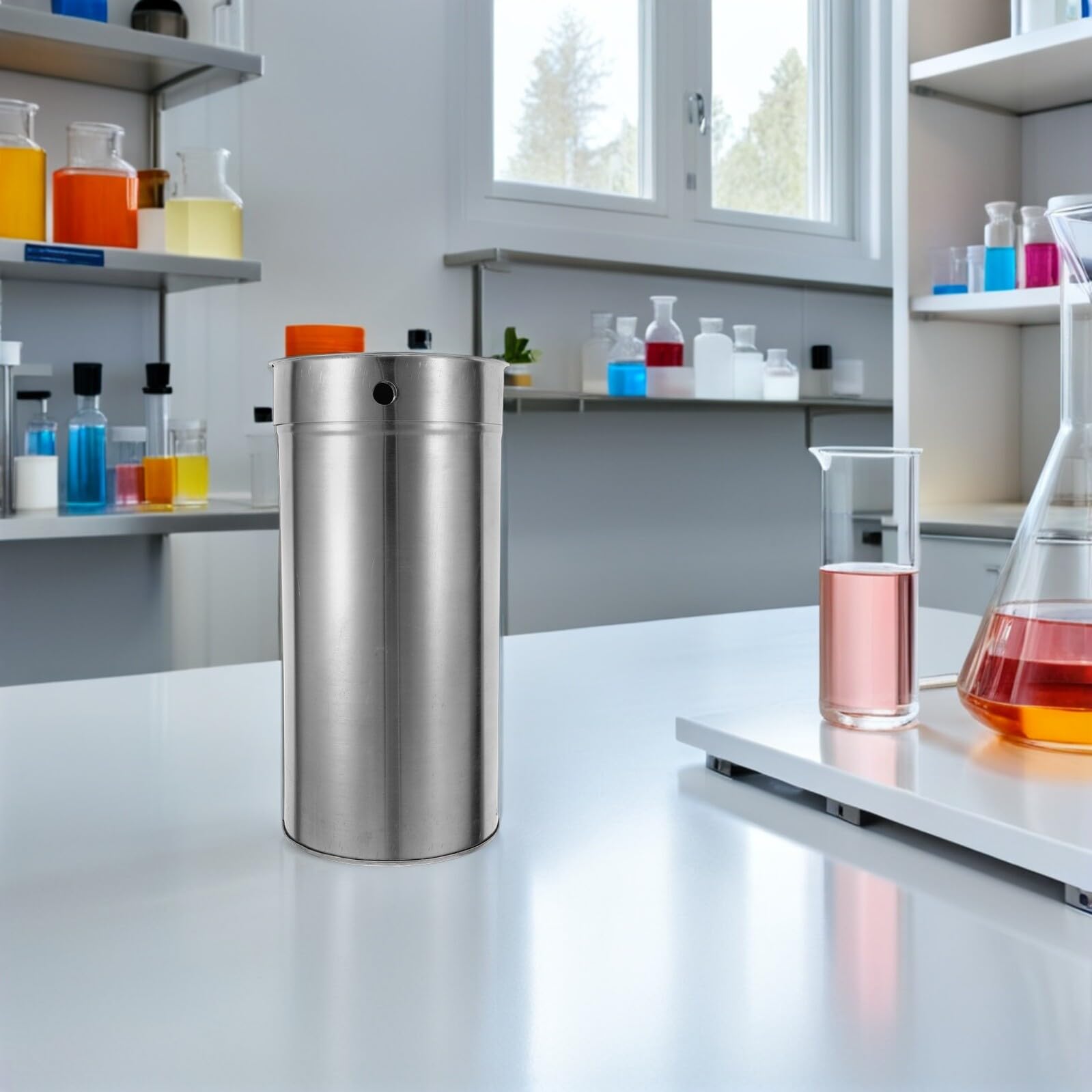GLEAVI Boîte D'opération de Laboratoire en Acier Inoxydable avec Couvercle | Argenté, Usage Polyvalent pour Pipettes et Équipement, Adapté au Laboratoire Chauffage