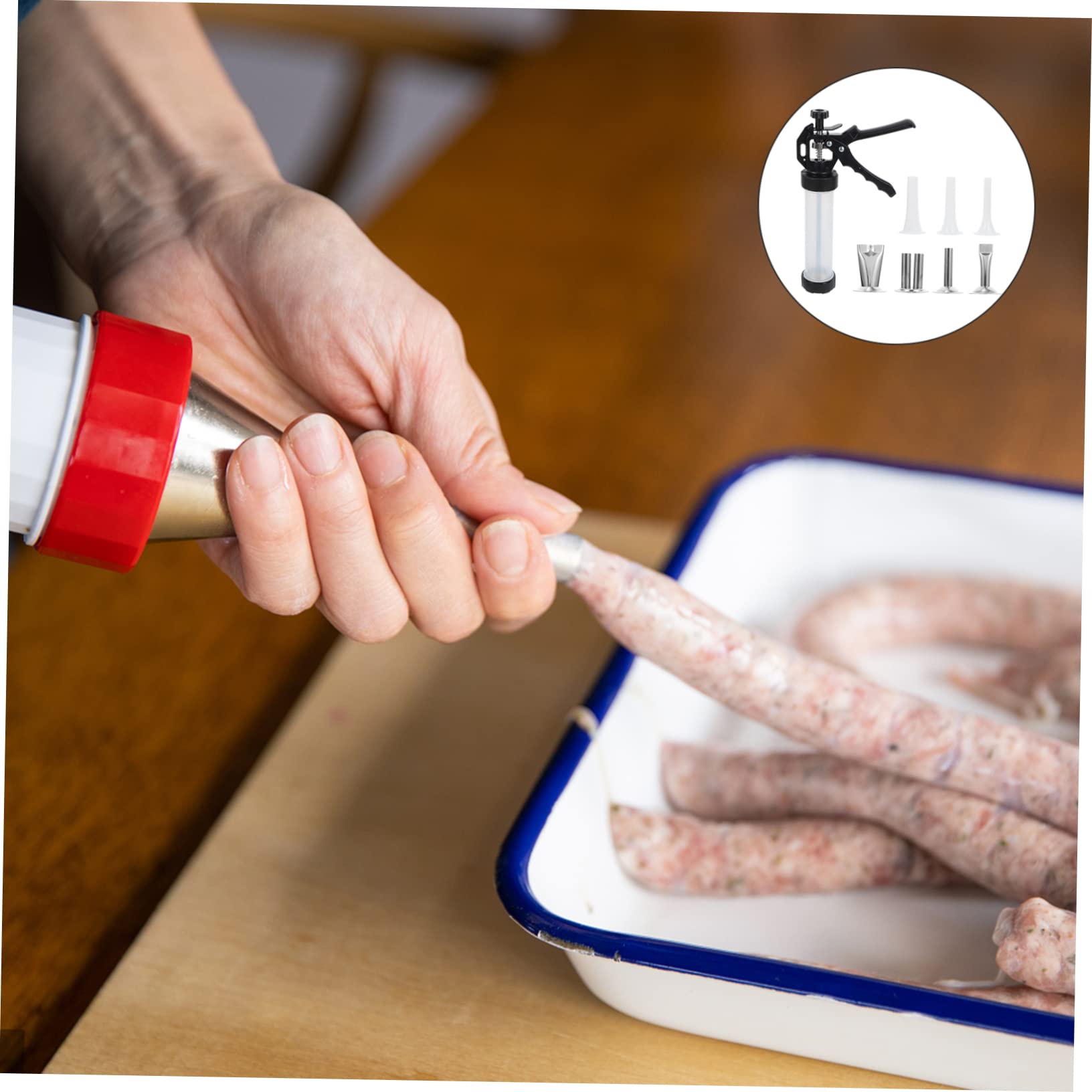 FUNOMOCYA Homemade Sausage Making Tools Hand Sausage Maker Sausage Stuffer Mealmaker Easy to Assemble Pp Stainless Steel