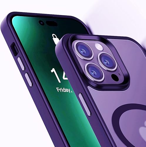 Miniatura 6 de Huffii Funda magnética para iPhone 14 Pro Max para MagSafe 2 lentes de cámara + 2 protectores de pantalla Funda delgada mate para iPhone 14 Promax