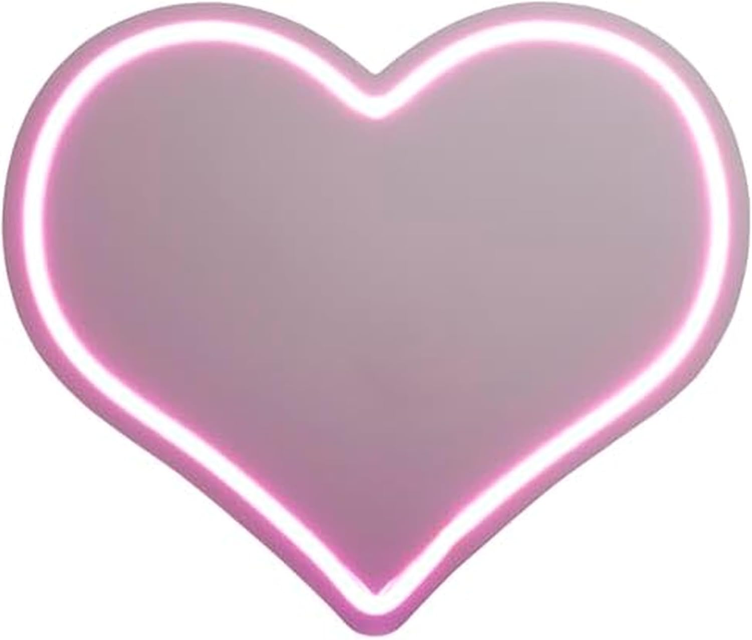 MELANNCO Heart LED Mirror with Pink Neon Glow Border - 13 x 11 Inch Decorative Wall Mirror for Bedroom, Vanity, and Room Decor, USB Powered, Easy Hang Sawtooth Mount