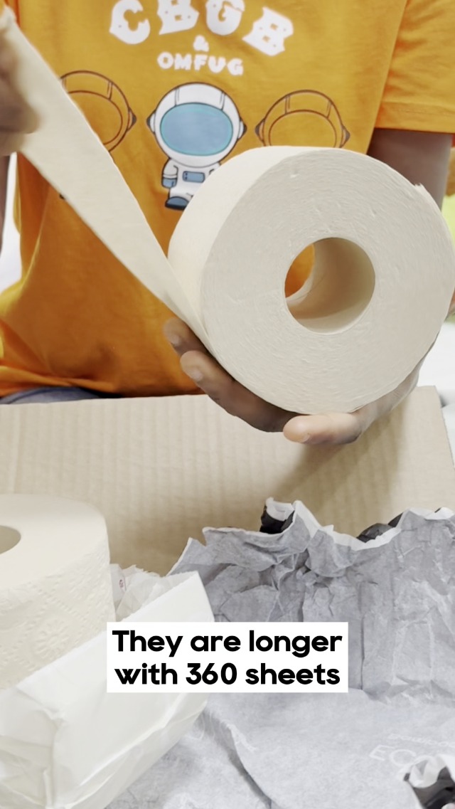 EcoHiny Papier Toilette En Bambou Doux De Qualité Supérieure | 36 Méga Rouleaux, 3 Plis, 350 Feuilles | Certifié FSC, Sans PFAS Et Sans BPA, Sans Danger Pour Les Septiques | Mouchoirs