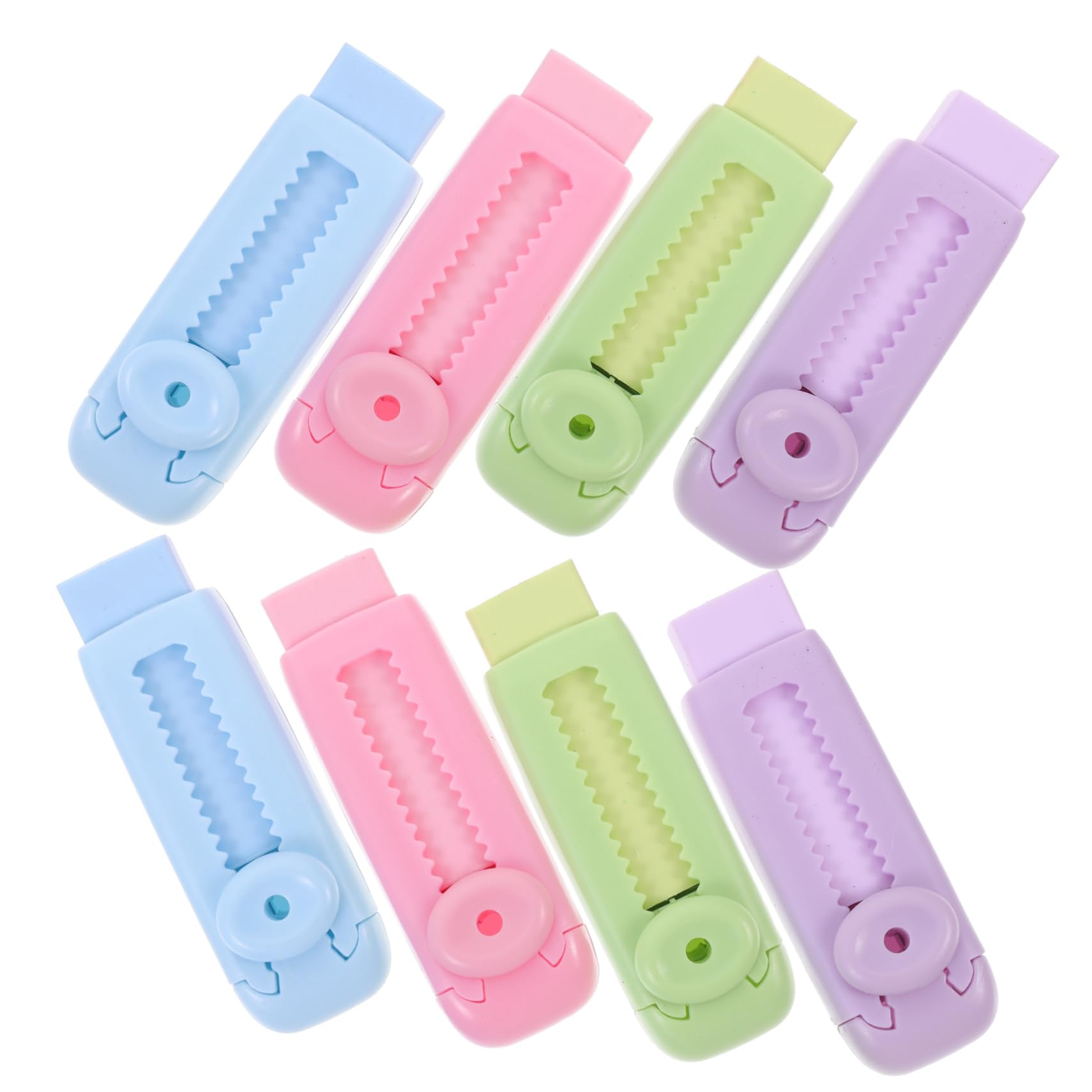 VILLCASE 5 Ensembles Gomme Télescopique Gomme À Effacer Marqueurs Stylos Gel Effaçables Essuyer Gomme Pétrie Gommes À Crayons Surligneurs Rétractable Petites Gommes D'école 8 Pièces X 5