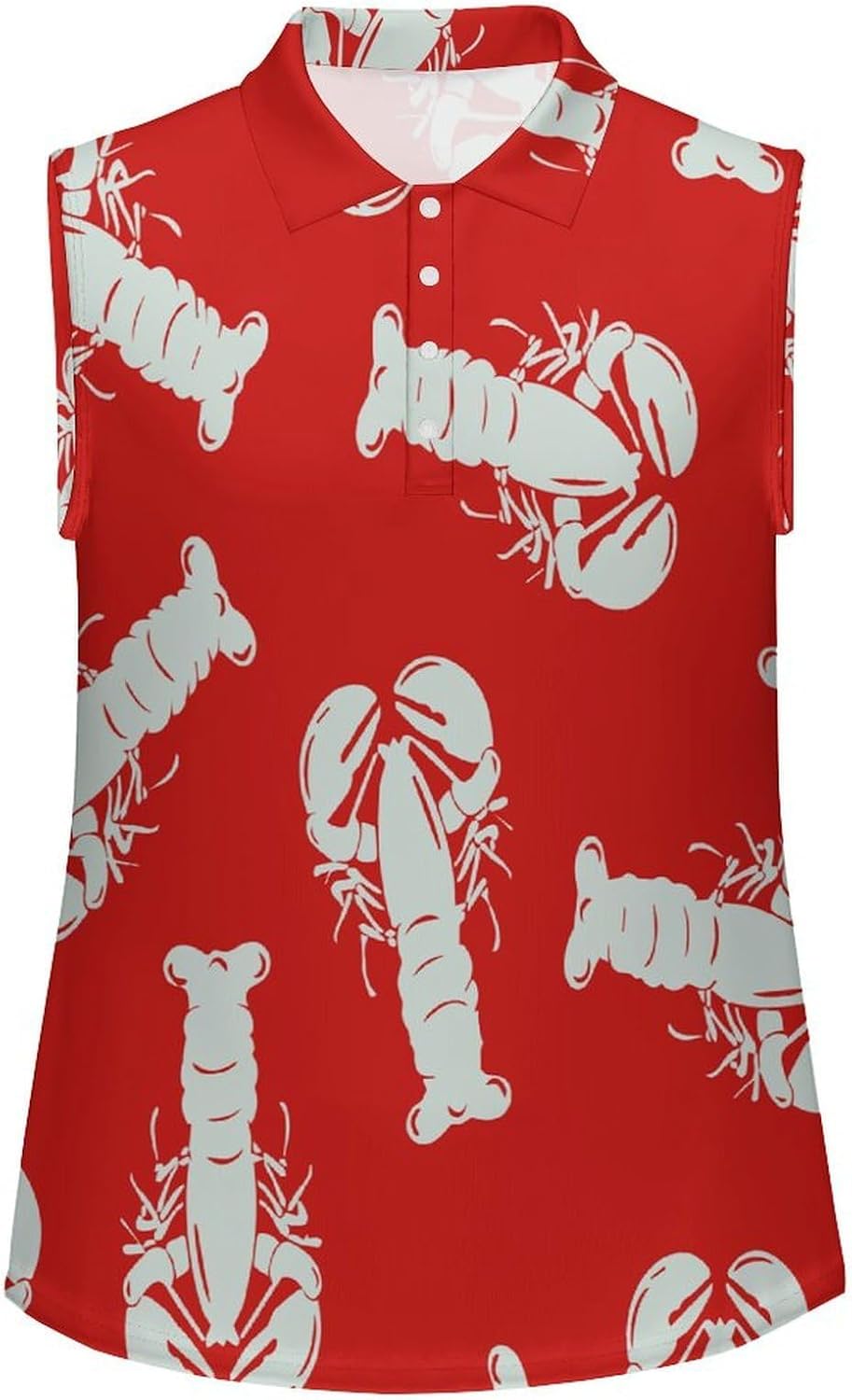 Red Lobsters Women's Golf Shirt Sleeveless Polo Shirts Tank Tops Blouses Tennis T-Shirts Casual