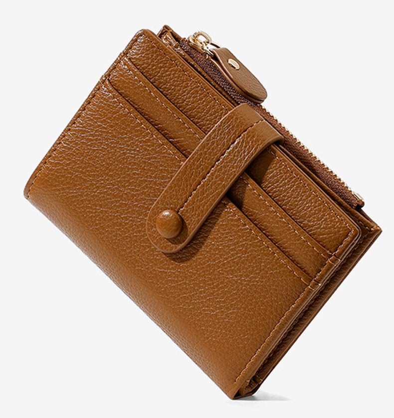 Small Bifold Wallet for Women RFID Wallet Women Slim Wallets Card Holder with ID Window & Coin Pocket (Brown)