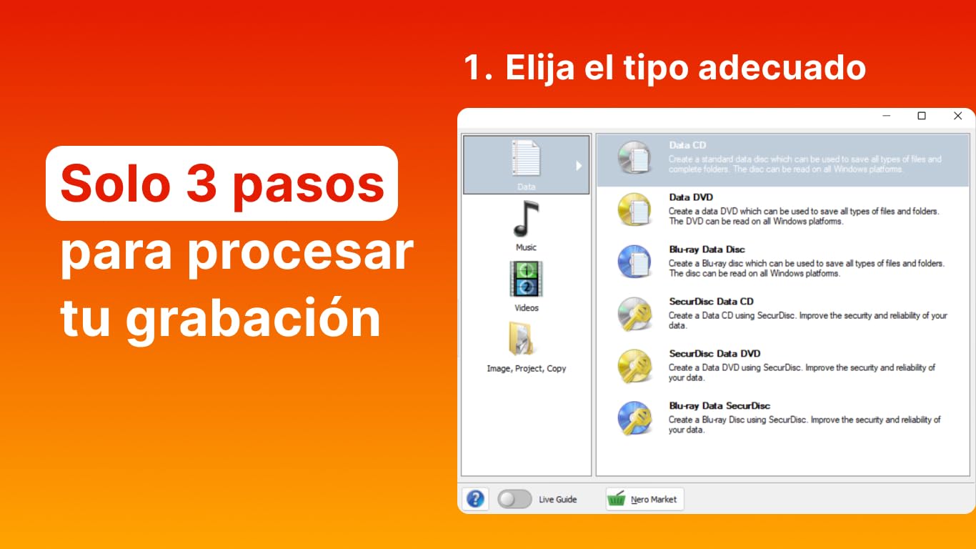 Nero CD Burning and CD Copying | Nero Burning ROM 2025 | Software de grabación de CD | Grabar - Copiar - Copia de seguridad | Licencia ilimitada | 1 PC | Windows 11 / 10 / 8 / 7