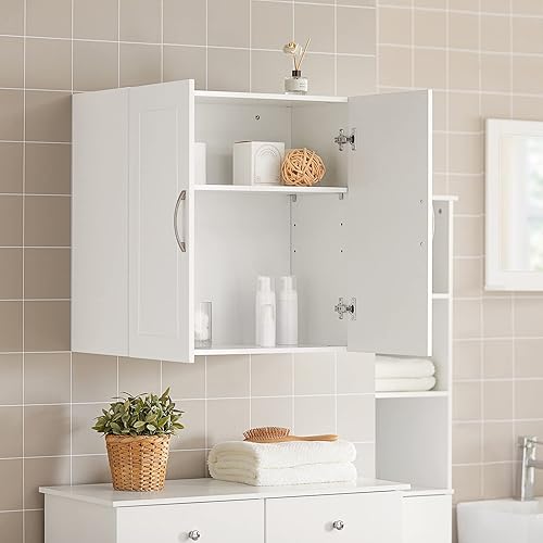 Miniatura 2 de Haotian FRG231-W Armario de pared de baño de cocina blanco Armario de almacenamiento de pared de garaje o lavandería Stipple blanco Armario de baño