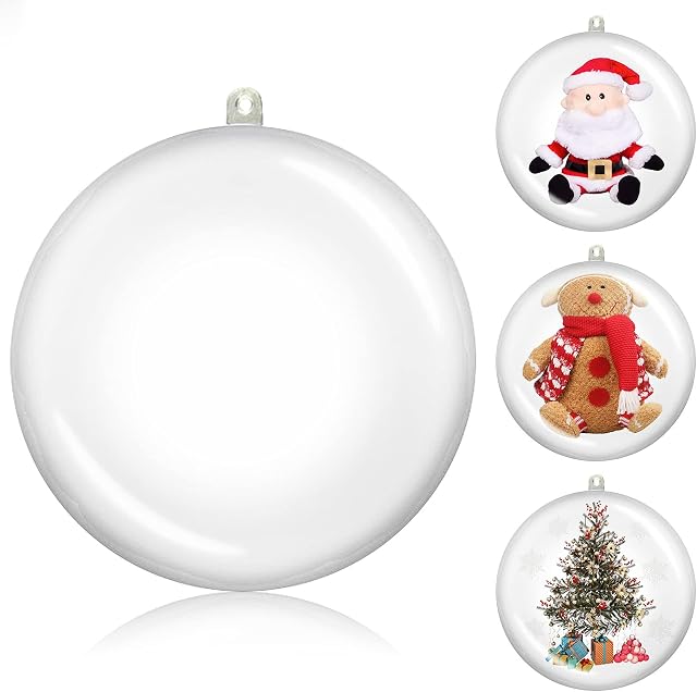 Clear Baubles,Christmas tree decorations Baubles 5cm 20pcs Fillable Clear Plastic Bauble to fill,Christmas Ornaments balls Transparent Empty Ball for Xmas New Year Party Birthday Theme Decoration