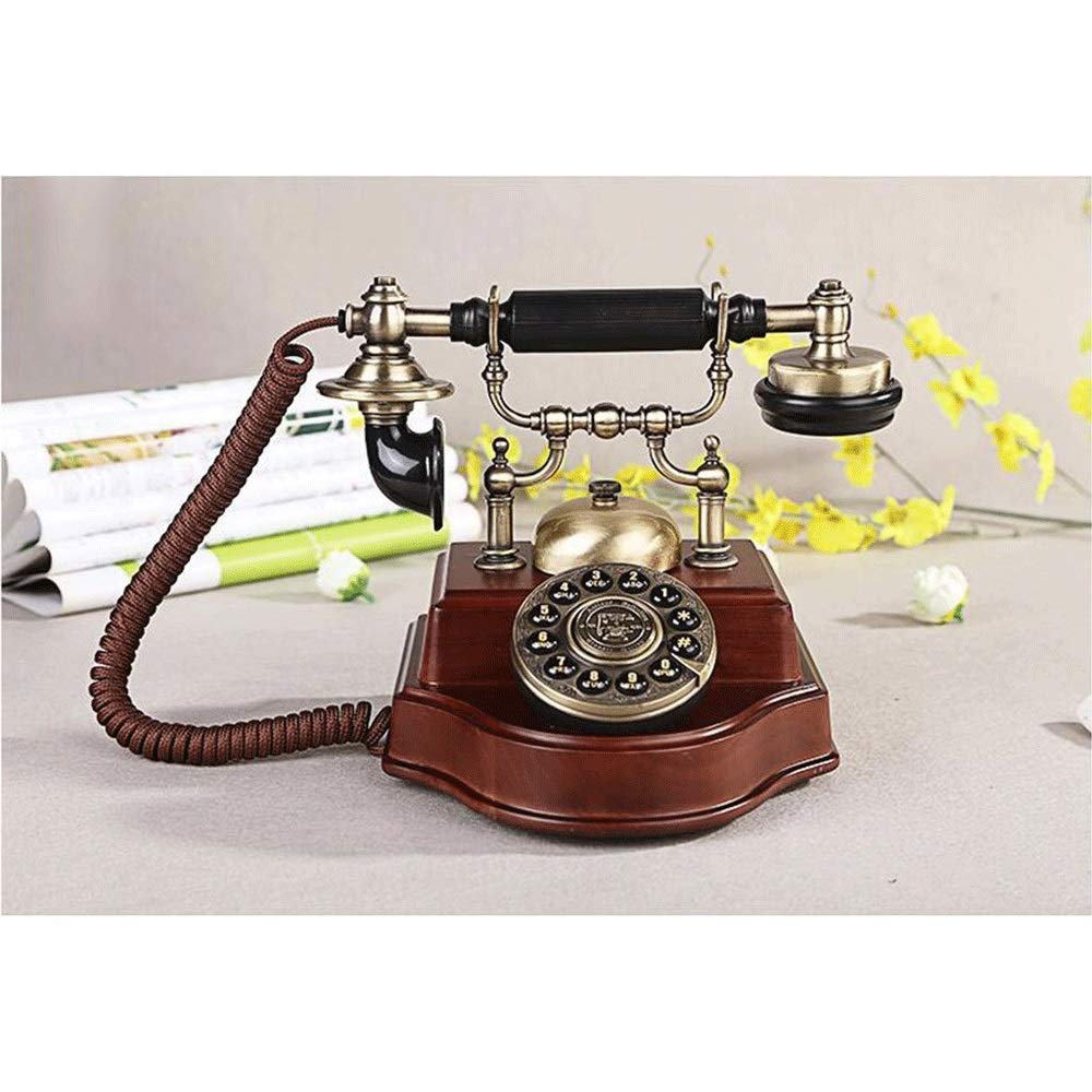 Telefon stacjonarny w stylu antycznym, telefon stacjonarny retro, telefon stacjonarny retro, klasyczny europejski telefon naziemny retro ze słuchawkami wiszącymi, odpowiedni do dekoracji do