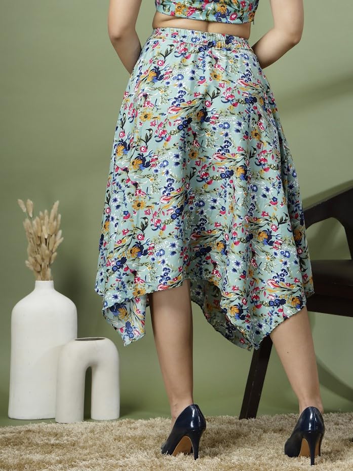 Image of OOMPH! Long Skirts for Women with Handkerchief Hem