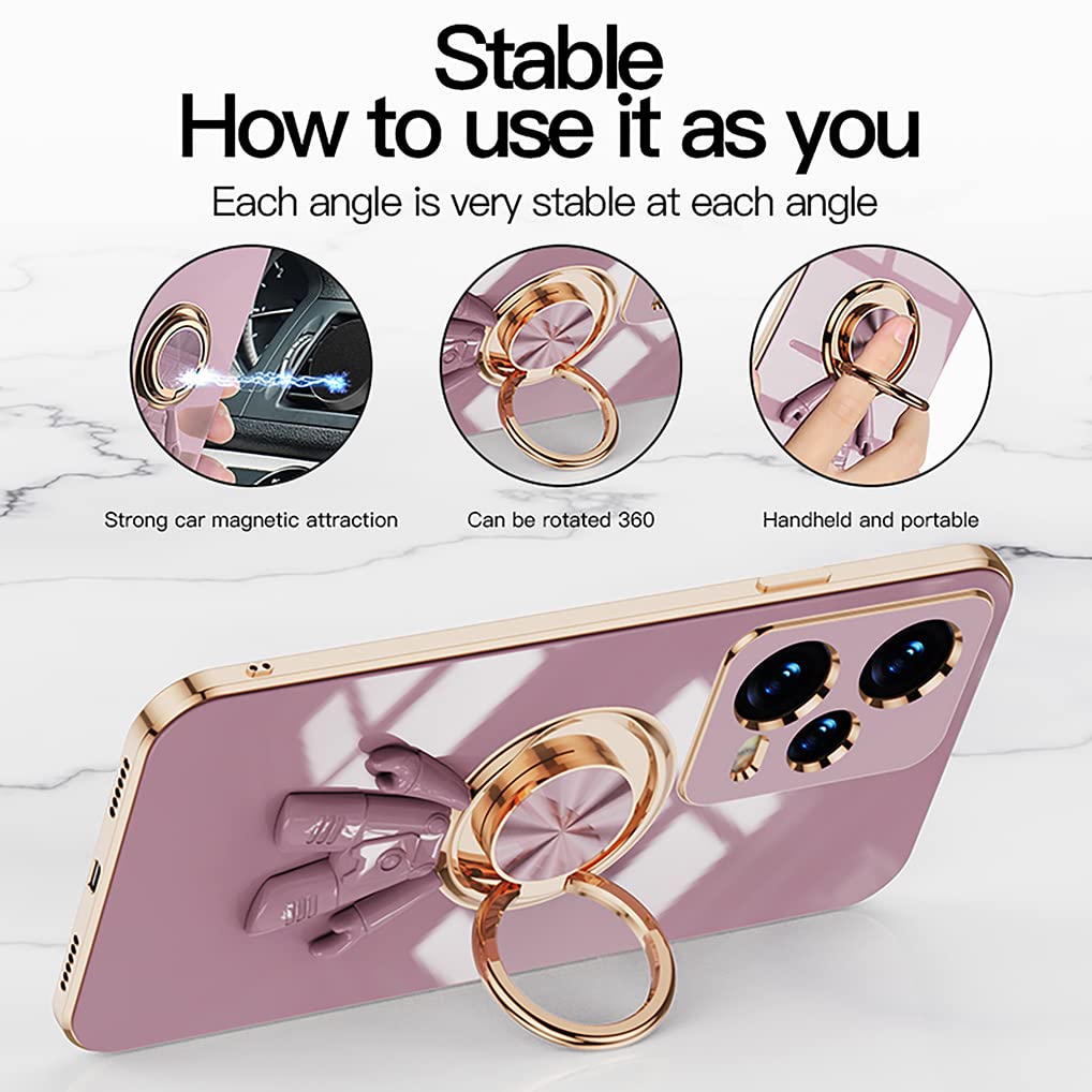 HAOYE Cover per Xiaomi Redmi Note 12 Pro+ (Plus), Custodia Protettiva con Supporto, Robusto Pannello Posteriore PC Antigraffio + Antiurto TPU Dual Layer Armour Ibrida Case. Blu