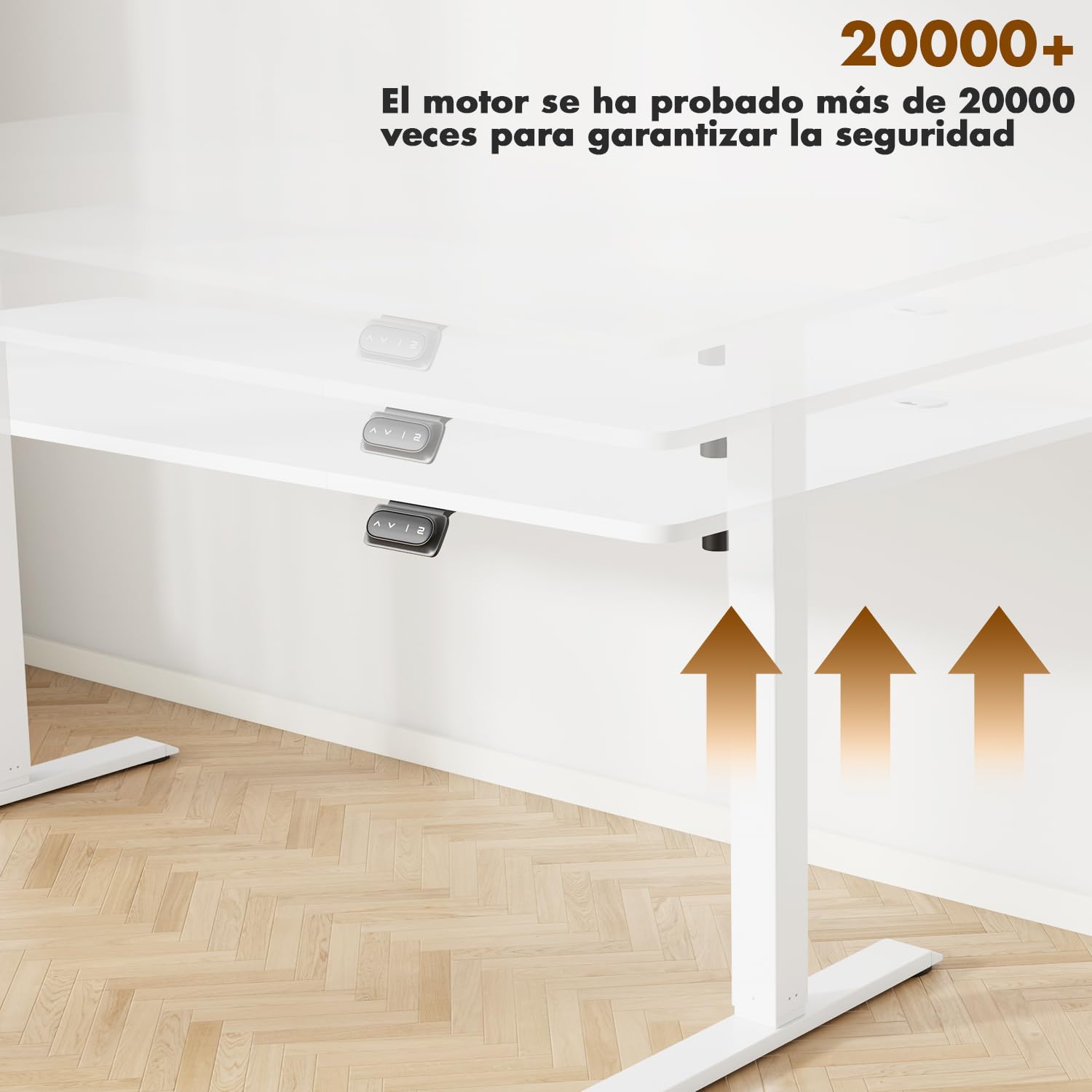 Devoko Escritorio Elevable Eléctrico 180 x 80cm,Escritorio Regulable en Altura con Gancho, 71-119 cm, 2 Opciones de Memoria Inteligente, Adecuado para Estudiar Trabajar（Blanco）