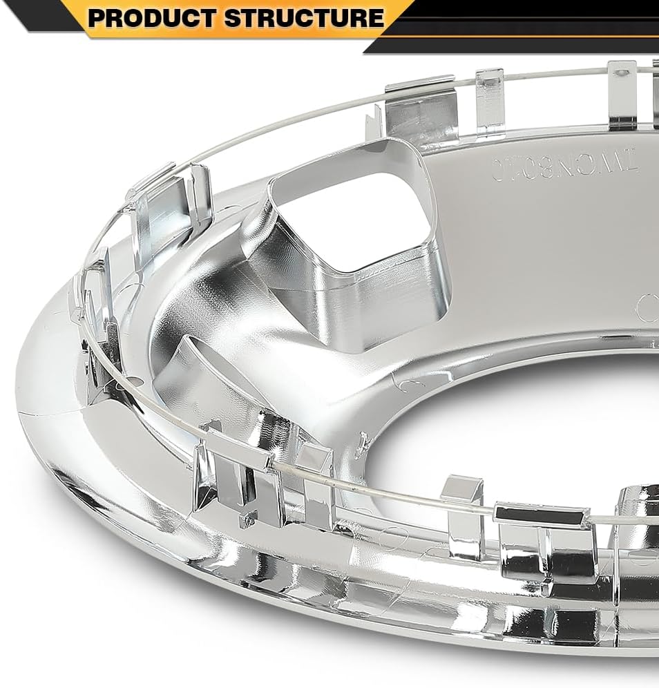 CNNELL 17inch Wheel Simulators Silver Covers Chrome Plastic Compatible with 2003-2018 Dodge Ram 3500/2013-2018 Ram Chassis Cab w/17 Dual Steel Wheels