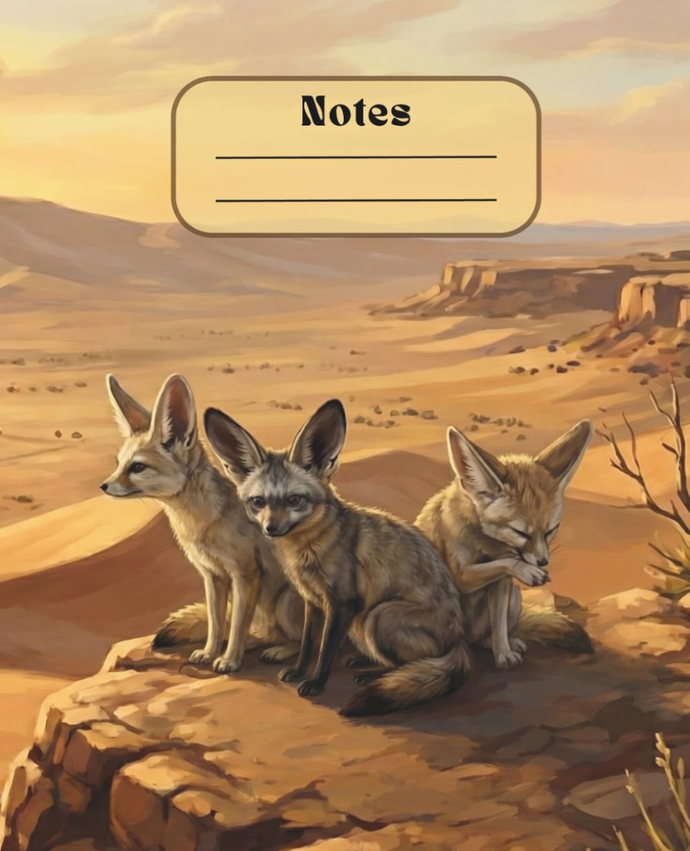 Bat-Eared Fox Notebook: Bonus Facts Page pt.2 | College Ruled Lined Paper | Cute African Wildlife Journal for School, Kids, and Nature Lovers | 7.5 x 9.25 in