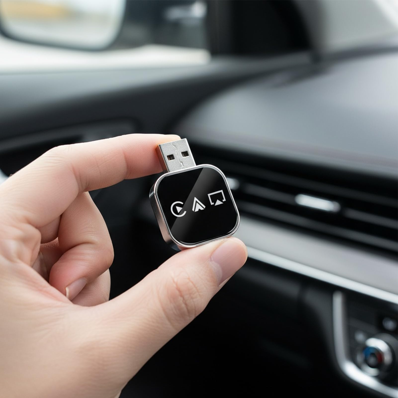 Bezprzewodowy Adapter Samochodowy Konwerter Automatycznego Łączenia | Adapter Do Odbicia Ekranu Samochodowego Do Dojazdów Długich Podróży Jazdy Miejskiej Nawigacji Streamingu Muzyki