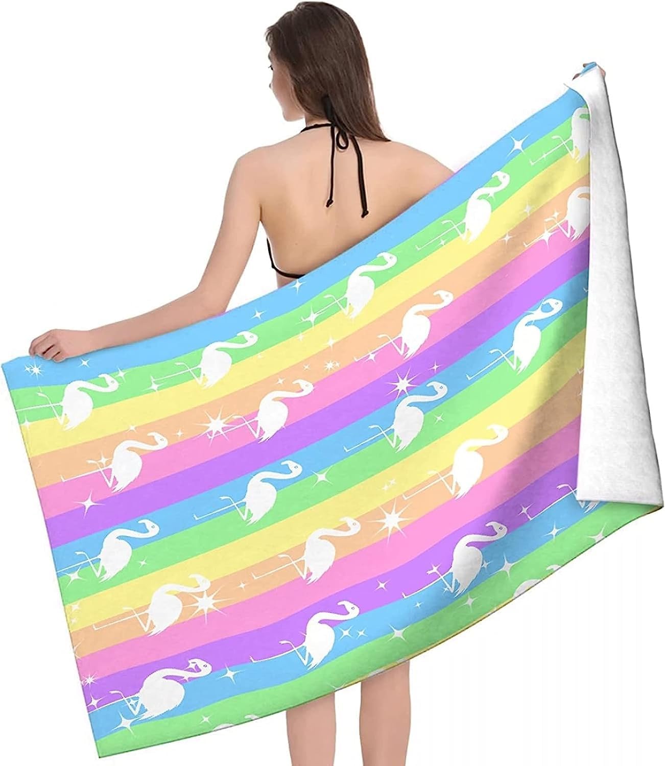 Serviette De Plage 3D, Séchage Rapide Microfibre Serviette De Bain, Rayures De Couleur Serviettes De Plage XXL 150 X 200 Cm, Voyages, Camping, Vacances, Femme Homme Enfant Drap De Plage -8M5O