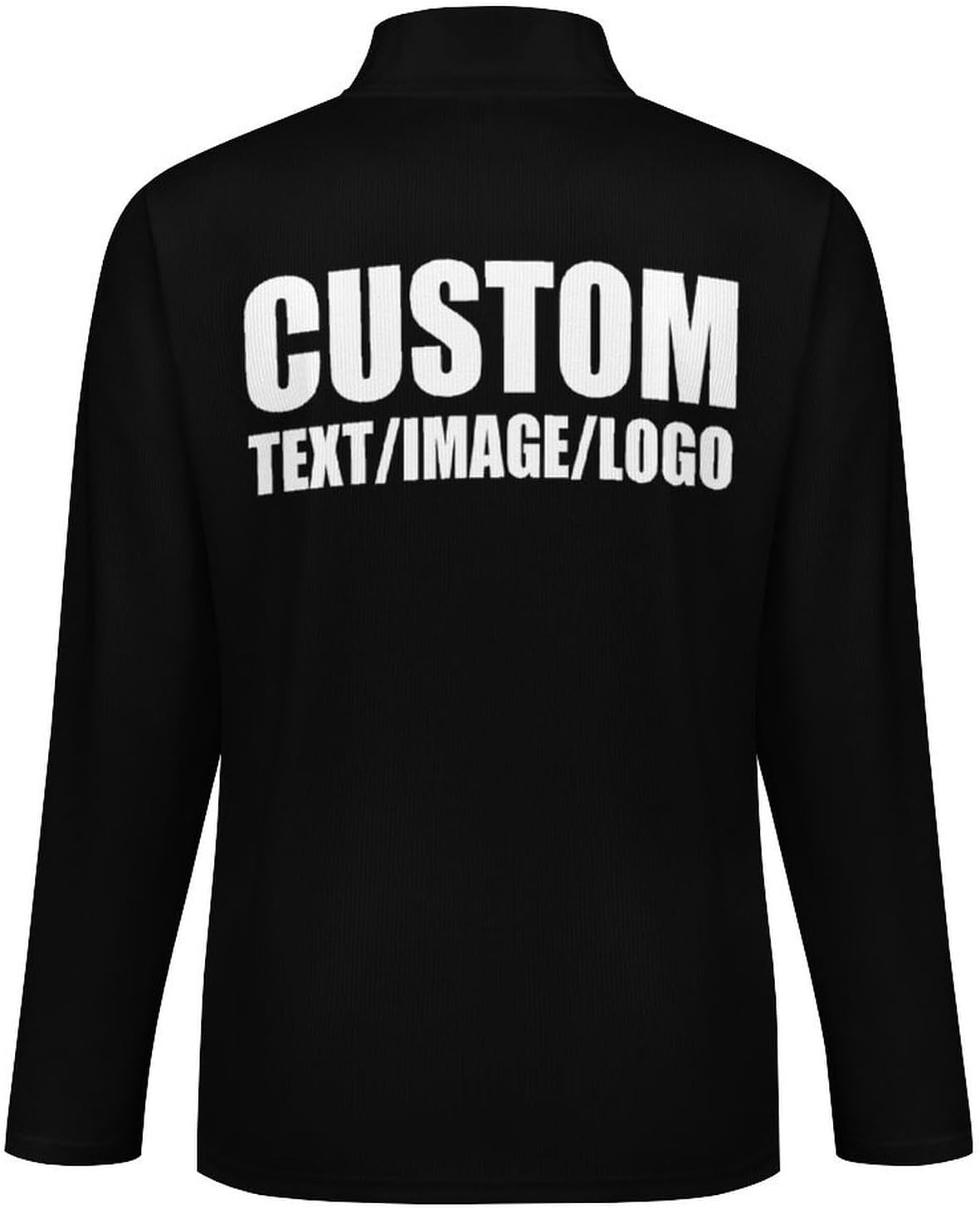 Custom Men's Quarter Zip Up Sweatshirts Mock Neck Pullover Midweight Casual Long Sleeve Polo Shirts - Image 4