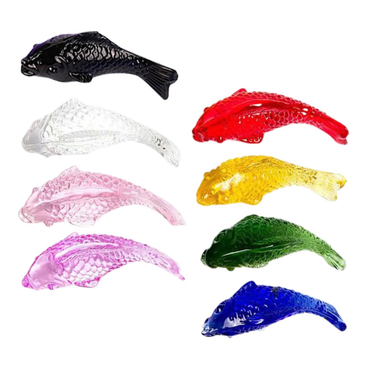 Cabilock 32 Piezas De Adorno De Peces Artesanías De Cristal Decoración para Acuario Falso Compacto Decoración De Peces Pequeños Adorno para Pecera De Escritorio