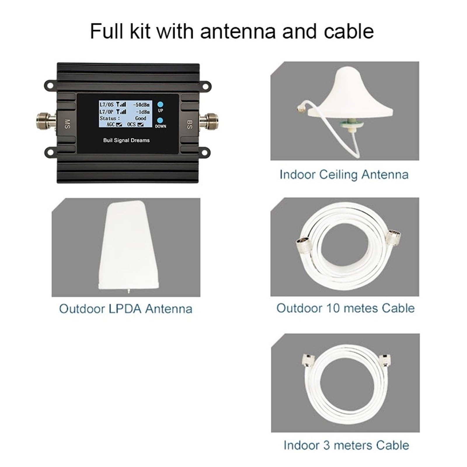 Amplificateur De Signal 4G/5G, 2G/3G/4G, GSM/LTE700, LTE800, EGSM900, DCS/LTE1800, Surveillance Par Application Facile Large Compatibilité(700-2100Mhz B28-B1)