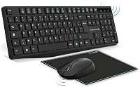 AD ADVANCE Elite Vezeték Nélküli Billentyűzet-Egér Szett - Fekete, 3 Részes Csomag, Ergonomikus, USB Csatlakozás, PC/Laptop/Tablet Kompatibi 9