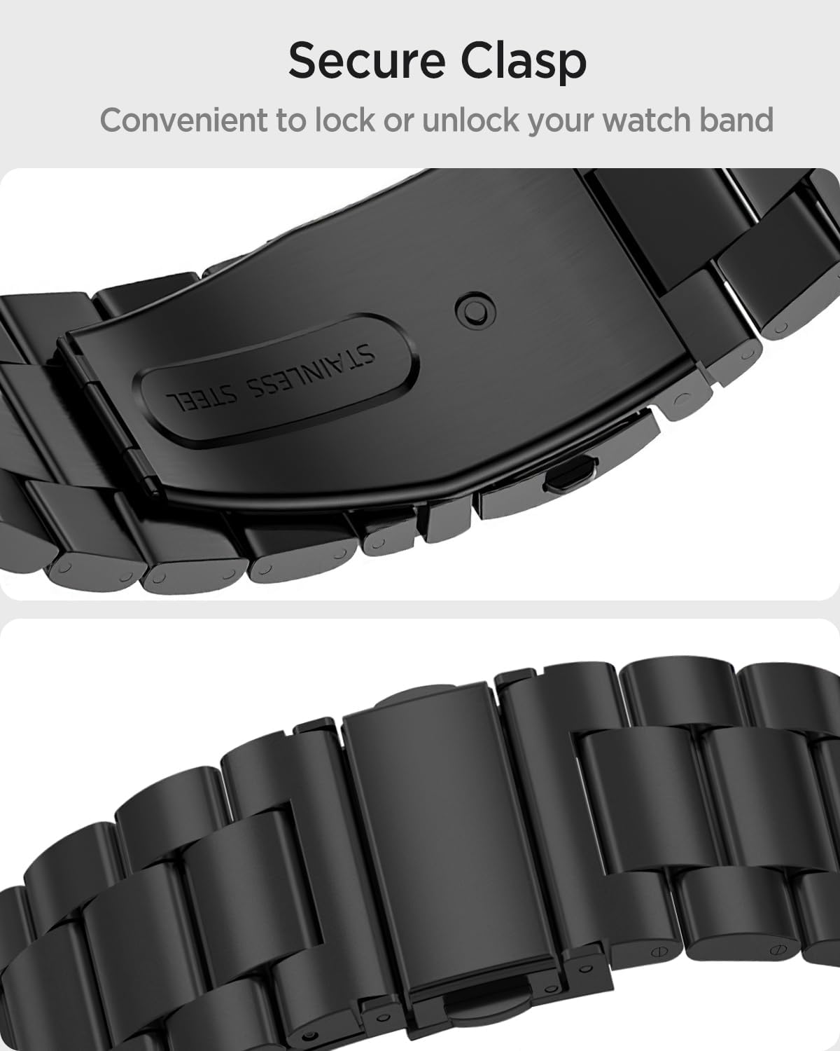 Miimall Metal Band Compatible for Samsung Galaxy Watch 8 40mm 44mm/8 Classic 46mm(2025), No Gap Stainless Steel Strap with Secure Clasp for Men Women, Business Wristband for Galaxy Watch 8/8 Classic - Image 5