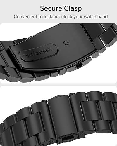 Miniatura 5 de Miimall Metal Band Compatible for Samsung Galaxy Watch 8 40mm 44mm8 Classic 46mm(2025), No Gap Stainless Steel Strap with Secure Clasp for Men