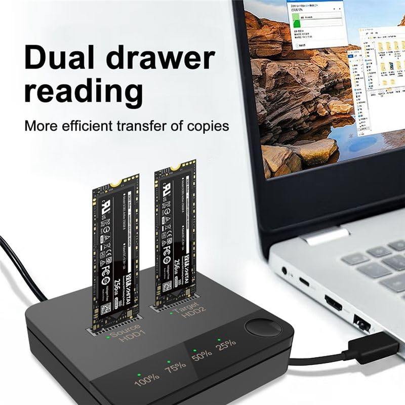M.2 SATA Powielacz Dual Bay SSD Obudowa Zewnętrzny dysk twardy stacja dokująca z klonem do czytnika dysków M2 HDD