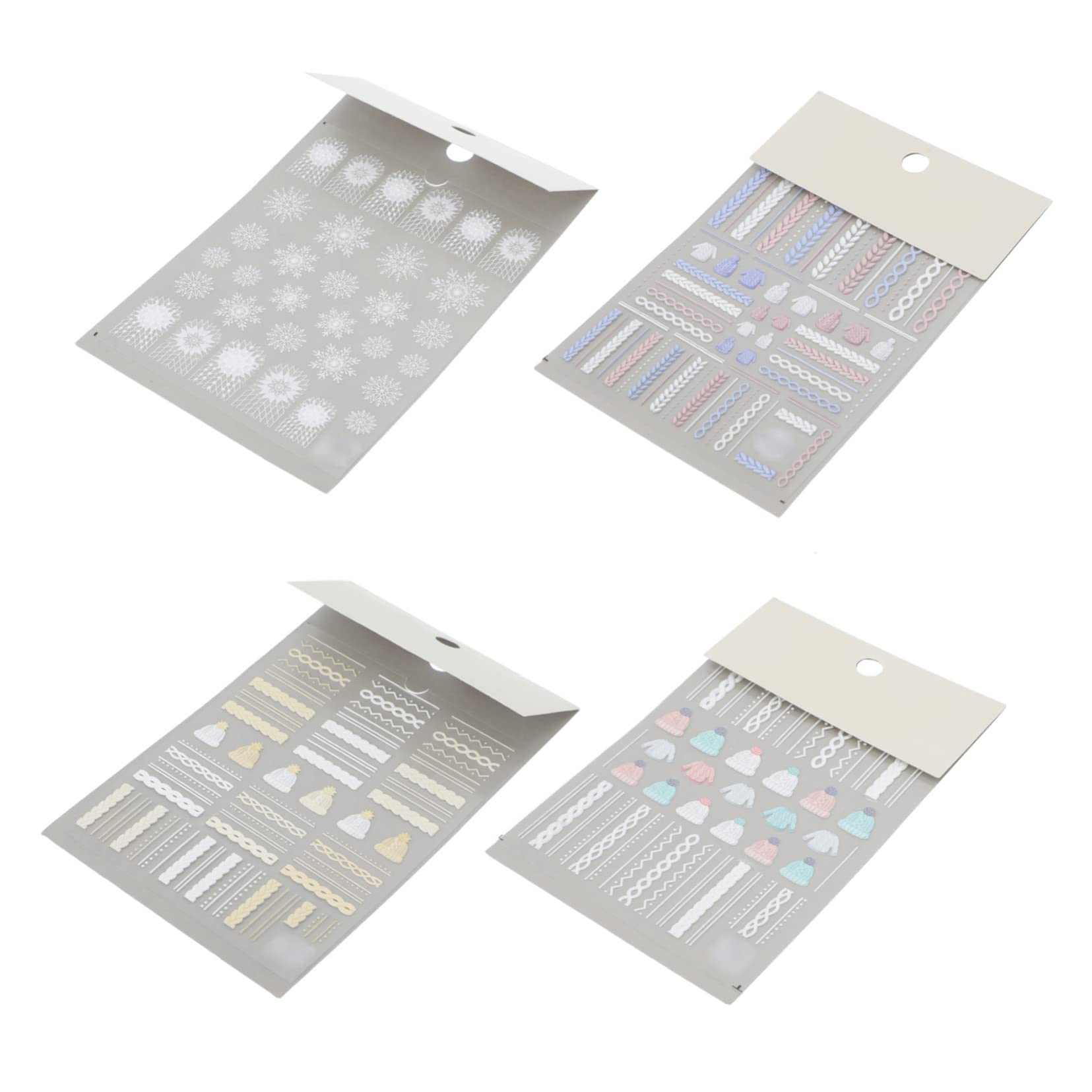 POPETPOP 12sets Adesivi Per Unghie Natalizi Di Decorazioni Stile Maglione Con Fiocchi Di Facile Applicazione Per Nail Art Fai Te e Manicure Professionale