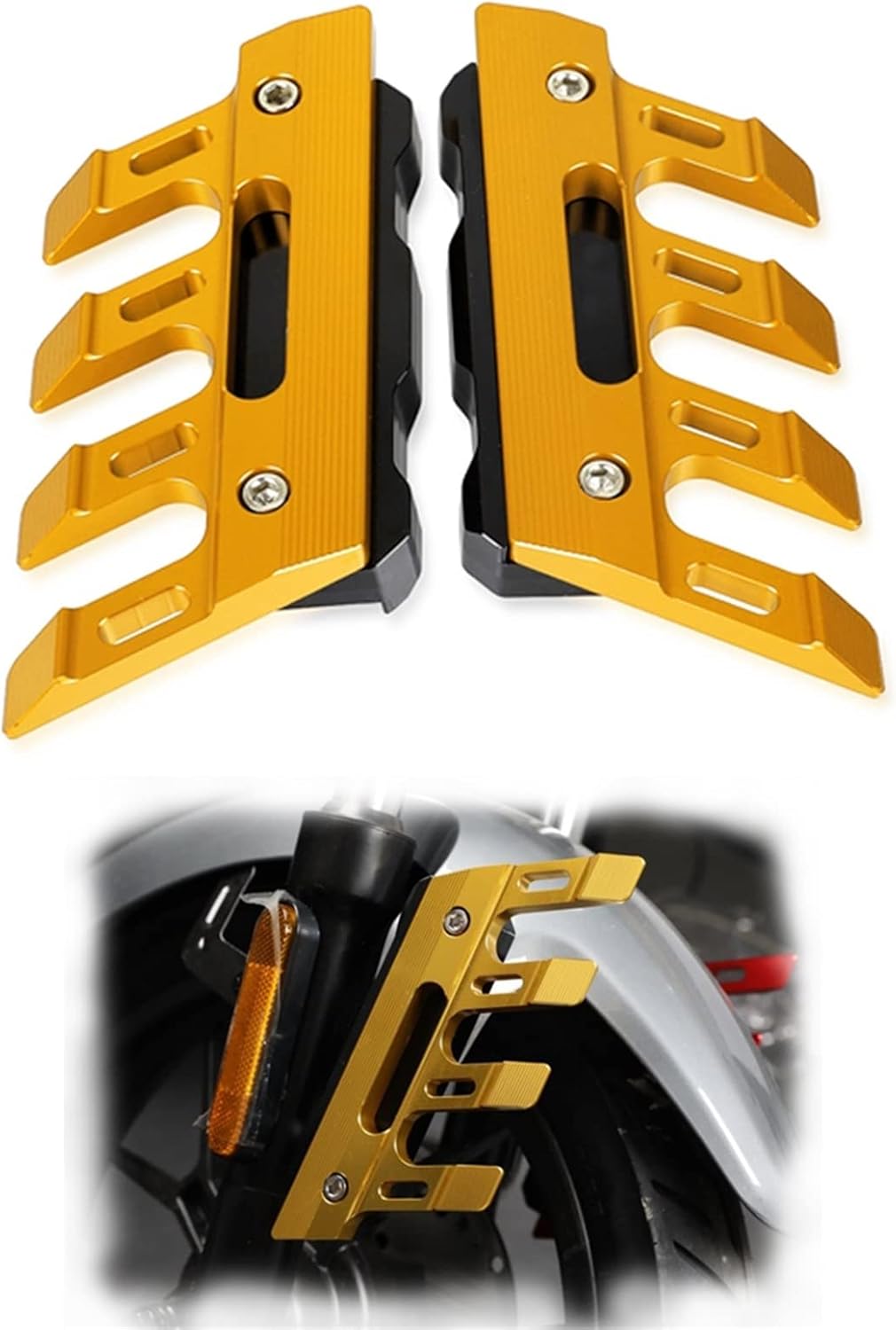 Fork Guards for H-ONDA MSX125 CB500 CB600 CB750 CB900 CB1000 CB1300 Motorcycle Front Fender Side Protection Guard Mudguard Sliders Protector (Color : Gold)