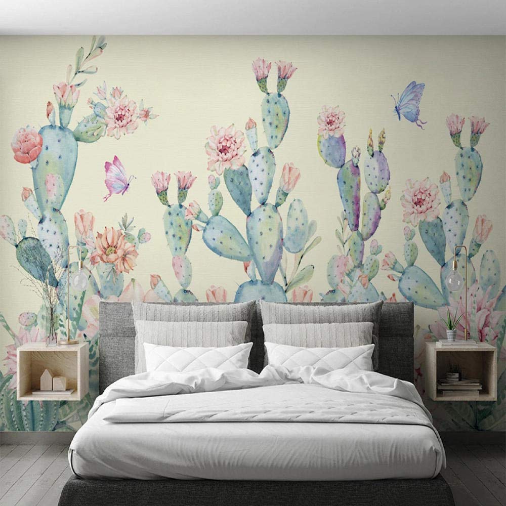 Carta da Parati 3D murale Dipinta a Mano con Foto di Cactus Carta da Parati per Soggiorno Camera da Letto Decorazioni per la casa Pittura murale Artistica -200X140cm