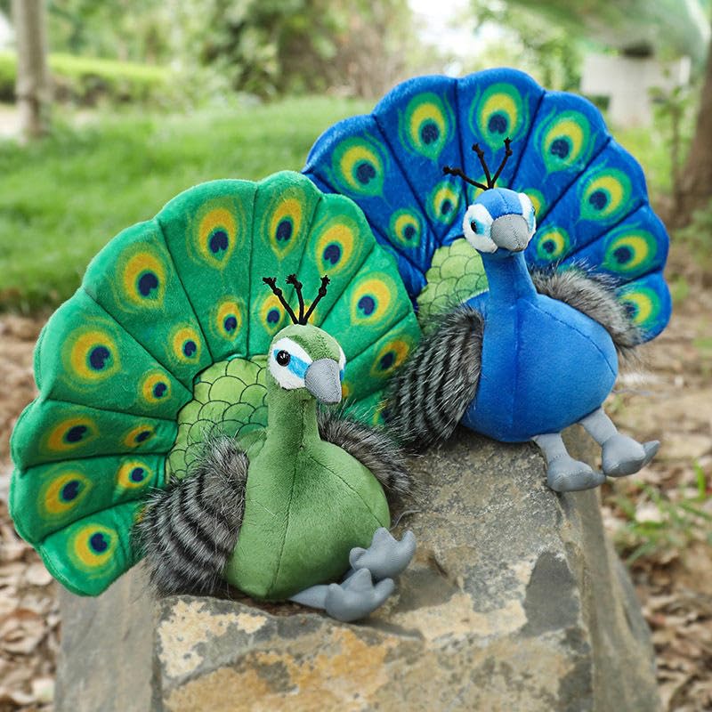 Image of RVA Beautiful Peacock Bird Soft Stuffed Plush Toy for Kids 30 Cm Toy | Huggable & Cuddly | Home Decor Gift for Kids, Girls, Boys for Birthday, Valentine's Day (Multi Pack of 2)
