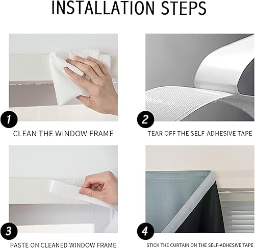 Miniatura 6 de Anywhere - Cortinas opacas portátiles, decoración musical, para ventana, con notas sobre forma de círculo, fondo geométrico, para dormitorio, 35