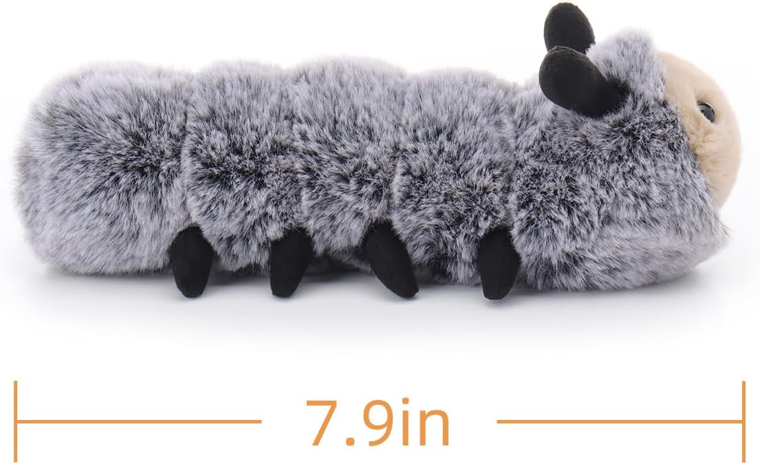 Apricot Lamb Happy Caterpillar Stuffed Animals for Kids, Soft Cute Plush Toys for Baby Girl and Boy, 7.9 Inches