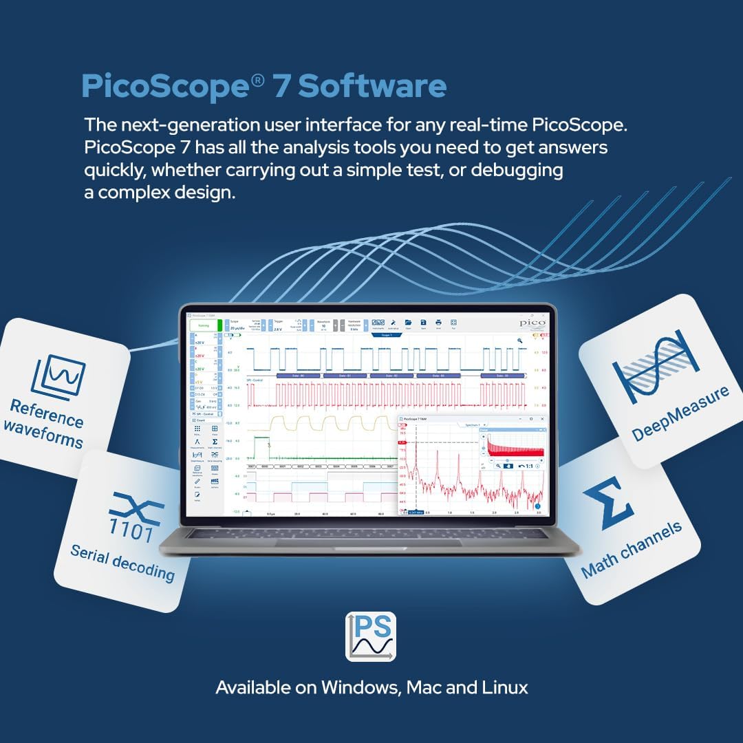 Pico Technology PicoScope 5463E - Osciloscopio USB de 4 canales, 100 MHz