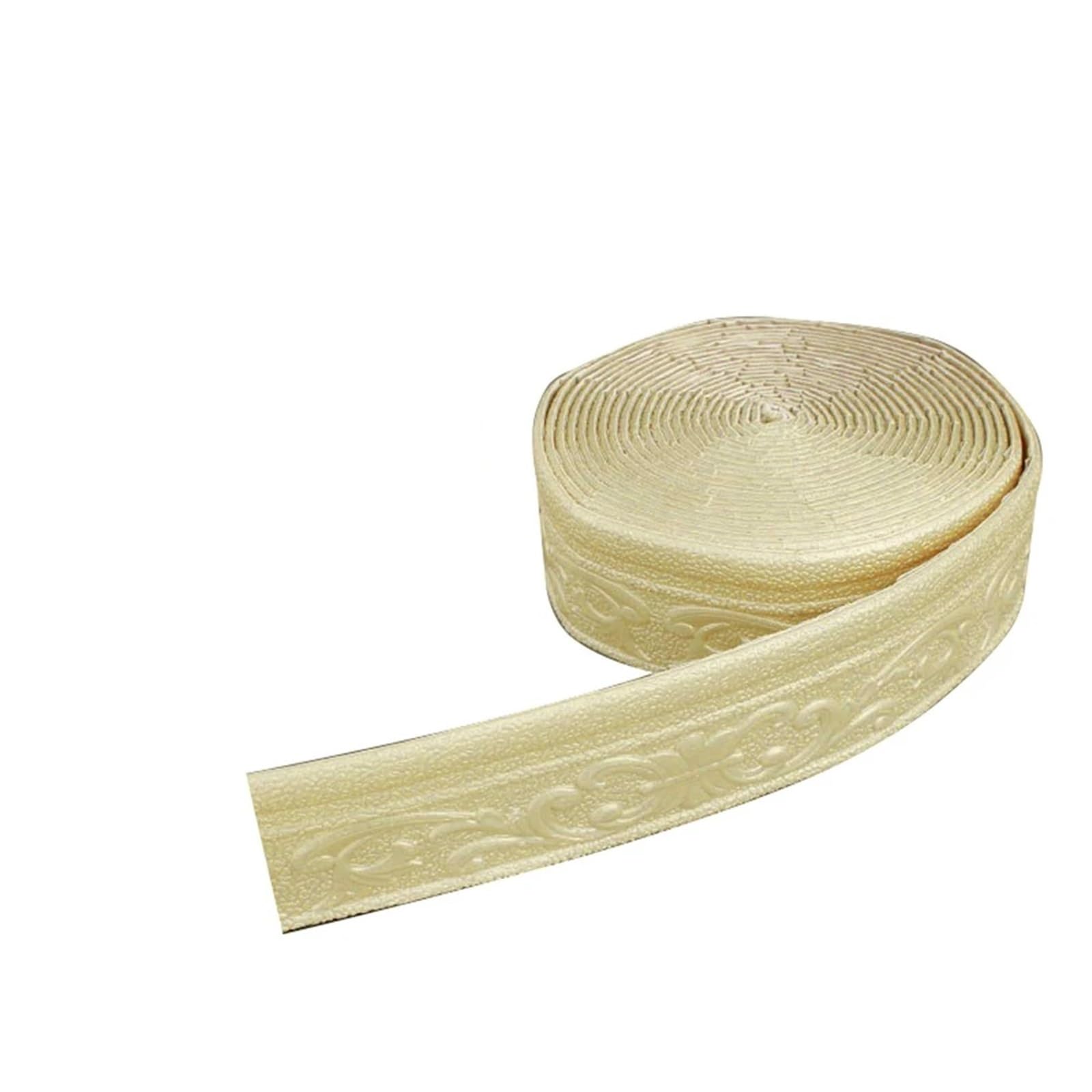 Fjqfhh Gold Baseboard Skirting Border, Self-Adhesive 3D Wall Border Skirting Board Waist Line Foam Trim 10M(Gold)