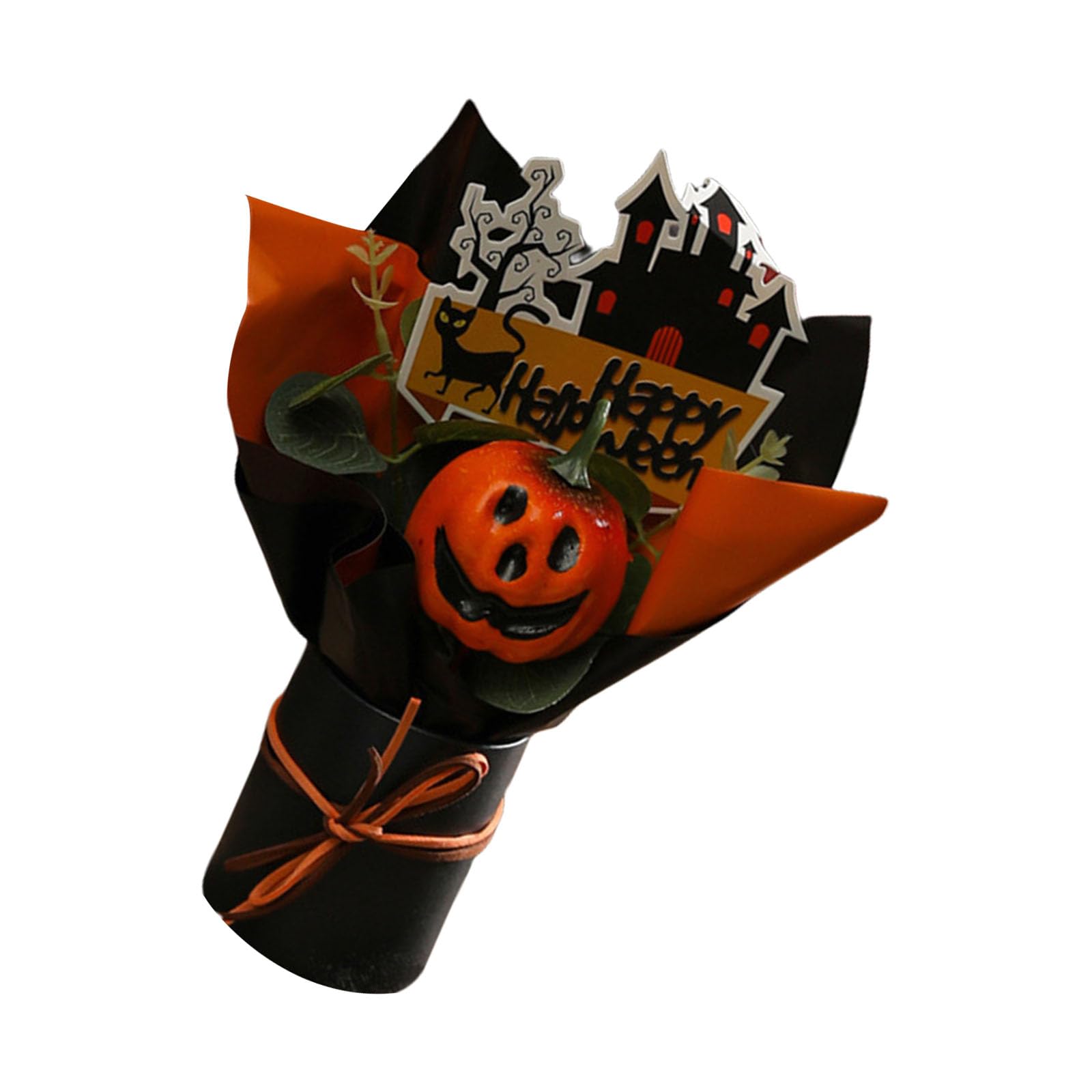 Msioytog Halloween Decorative Bouquet Black Color Scheme with Eerie for Table Mantel Decoration Halloween Party Supplies