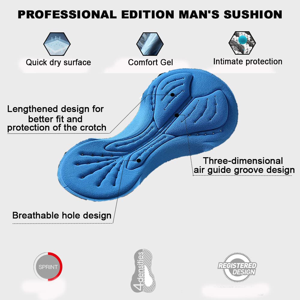 HOMTOL Abbigliamento Ciclismo Set Manica Corta Tuta Ciclismo Uomo Completo Ciclismo Estivo Per Bici Da MTB Con Pantaloncini Imbottiti in Gel Traspirante e Ad Asciugatura Rapida