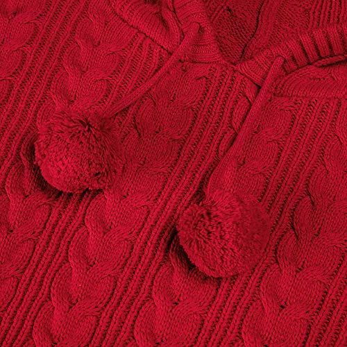 Boboyoyo Cape For Girls Poncho Sweater Pullover Toddler Holiday Sweaters Kids Cute Knitted Top Red Size 7-8 Years #TOP3