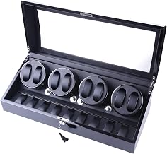 XTELARY Automatic Watch Winder for 8 Watches with 9 Flexible Storage Compartments, Automatic Mechanical Watch Winder Watch Winder Classic Watch Winder