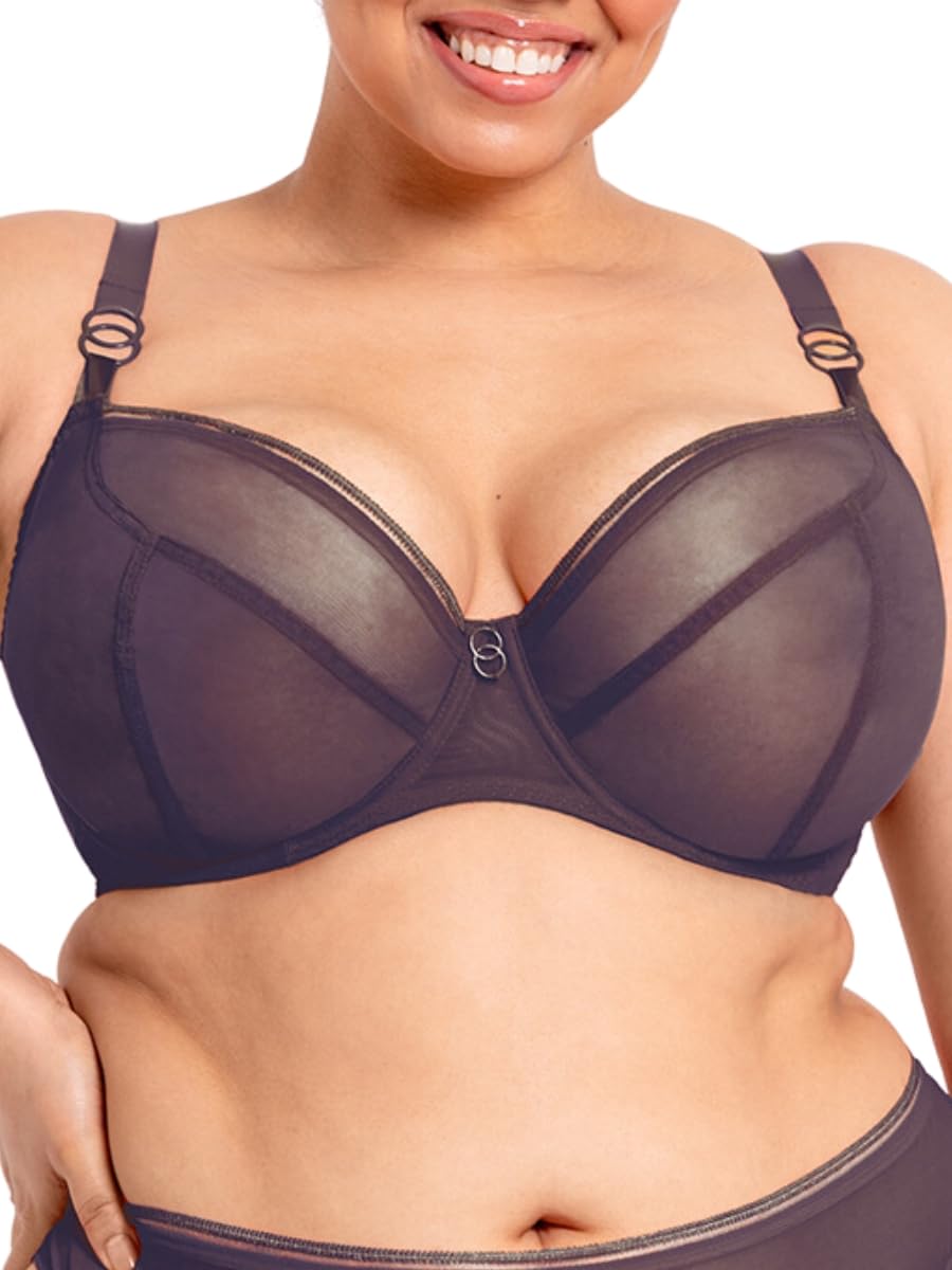 Curvy Kate Women's Lifestyle Plunge Bra Wired Mesh Lingerie in Plum | Size: 40F