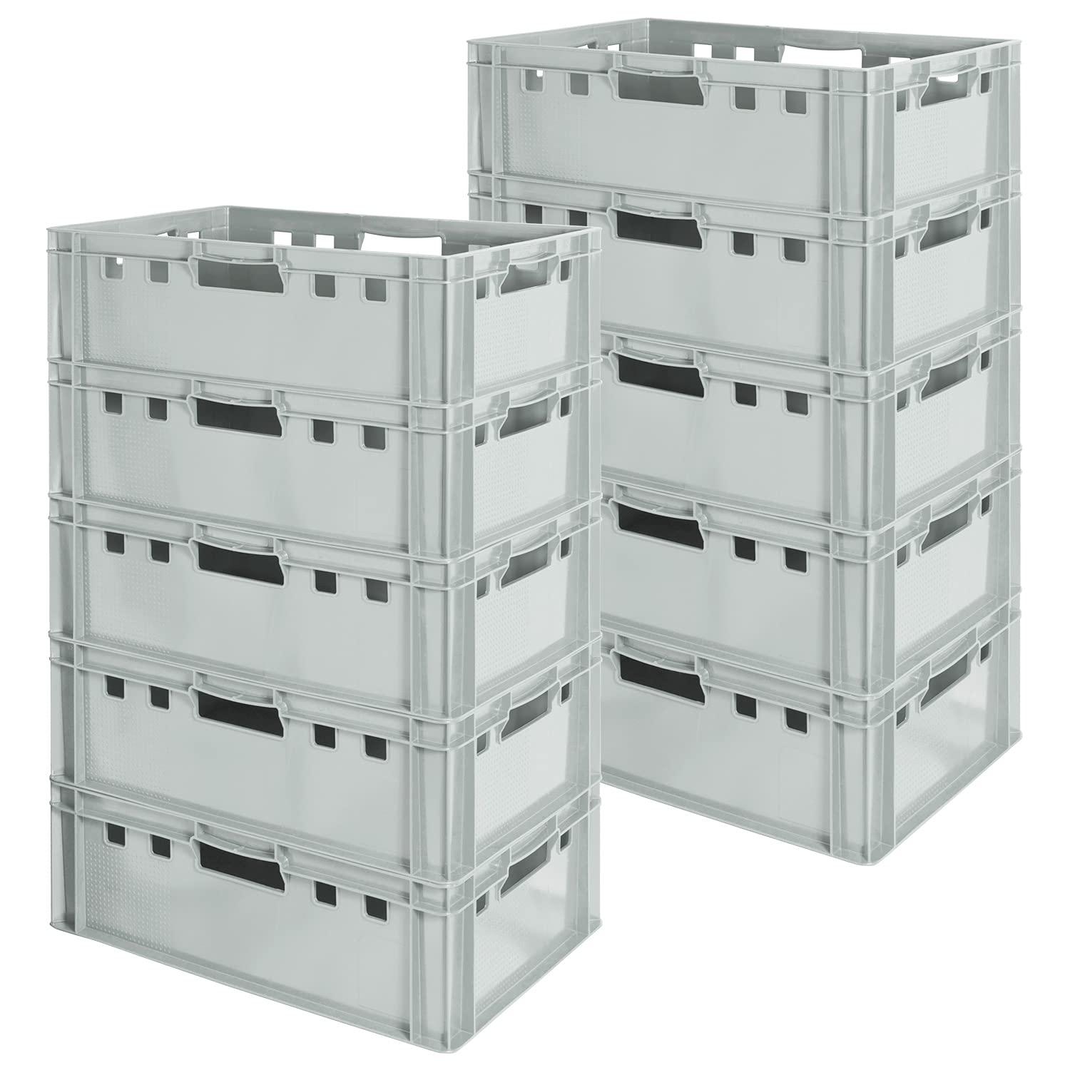Euro Apilamiento de Plástico Caja Industrial Euro Caja Almacenamiento Eurobox E2 Gris Kingpower, Número:10