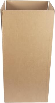 Extra Large Tall Double Wall Strong Cardboard Boxes. 42.5x41x65.5cm, 105 Litres Heavy Duty Storage Packing Boxes. Shipping Corrugated Box.
