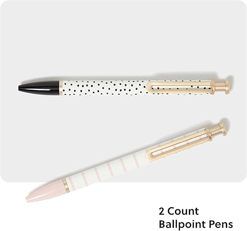 Miniatura 2 de U Brands 'The Monterey' - Bolígrafo retráctil, a rayas, tinta negra, paquete de 2 (486U06-48)