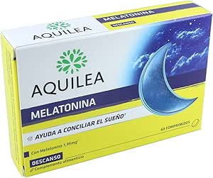 AQUILEA Melatonina 60 Comprimidos - Ayuda a Conciliar el Sueño - Vuelve a Dormir cuando Toca - Con Vitamina B6 - Complemento Alimenticio