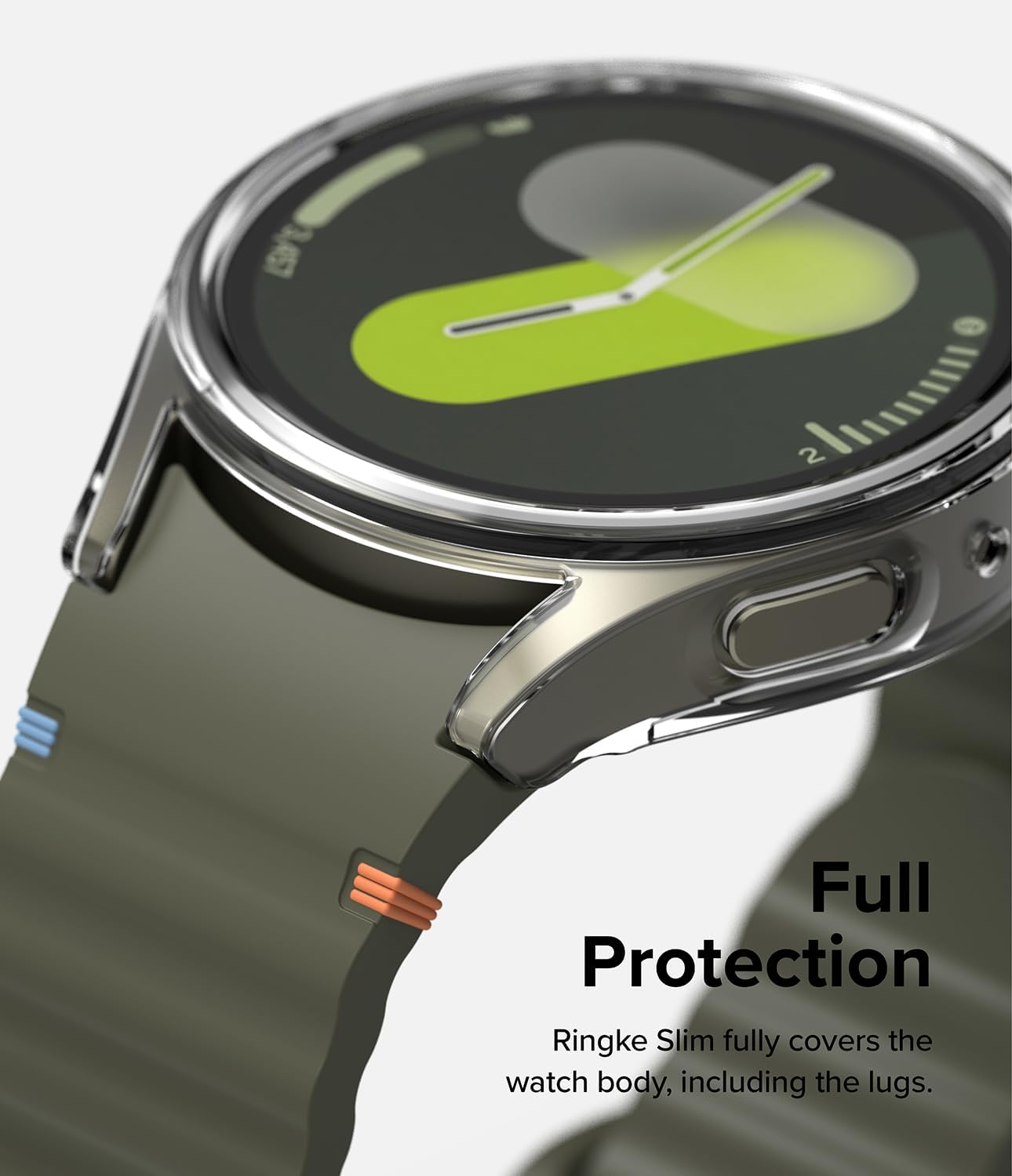 Ringke Slim & Glass [Anti-Yellowing Case + Glass] Compatible with Samsung Galaxy Watch 7 Case (44mm) and Screen Protector, Lightweight Solid Cover & Tempered Glass - Clear