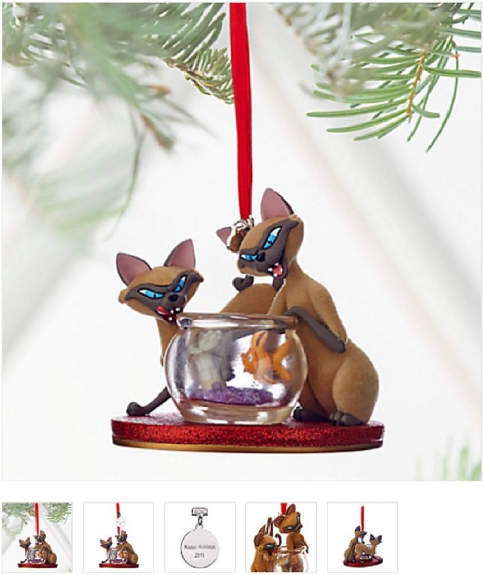 Disney Store Lady the Tramp Si & Am 2016 Sketchbook Christmas Ornament New Tags
