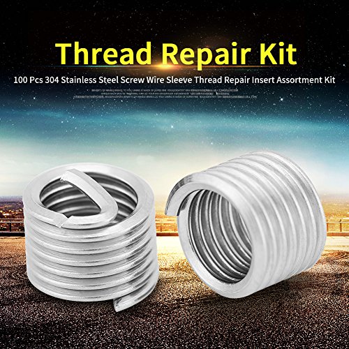 m6 helicoil kit 6mm helicoil 304 stainless steel 100 pcs 304 stainless steel screw wire sleeve thread repair insert assortment kit m6x10x15d