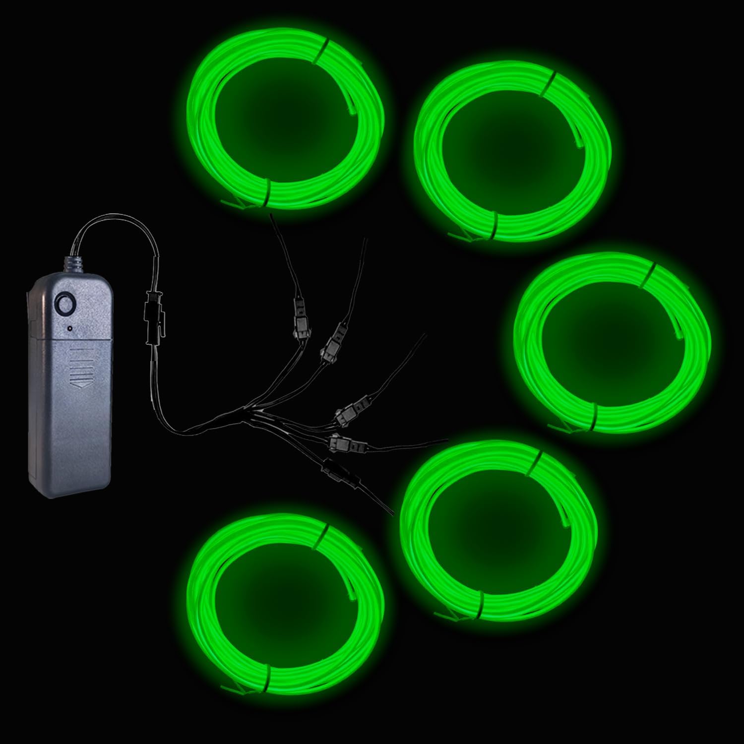 Gcidto Neon Light 5-in-1 Metre EL Wire, a Decorative Lighting Strip with Three Illumination Modes, Suitable for Various Occasions Such as Birthday Parties, Halloween, and More. (Green)