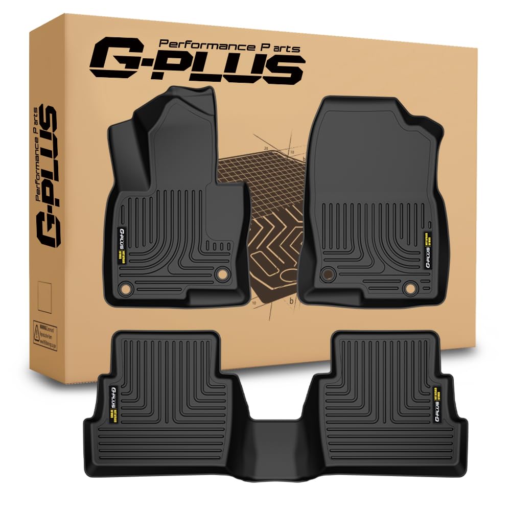G-PLUS Floor Mats Fit for Mazda CX-5 2017-2024 TPE All Weather Full Cover Protection 3 Piece,1st & 2nd Row, Black