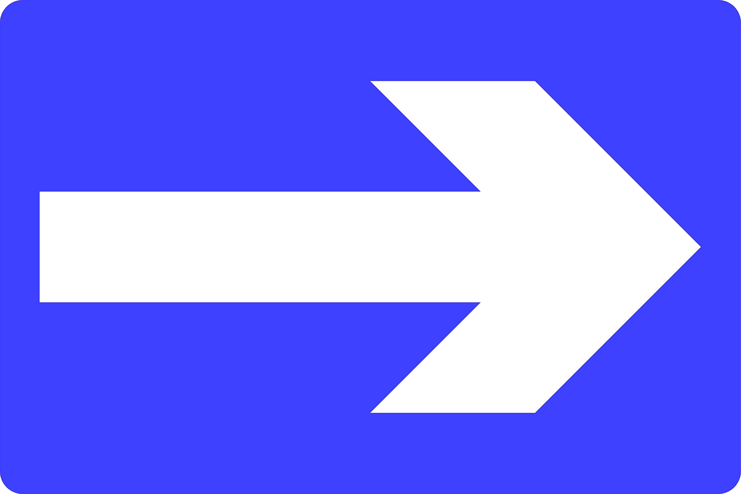 One-way traffic Road safety sign - 3mm Aluminium sign fitted with 2 strips Channel to rear for mounting on post 300mm x 200mm