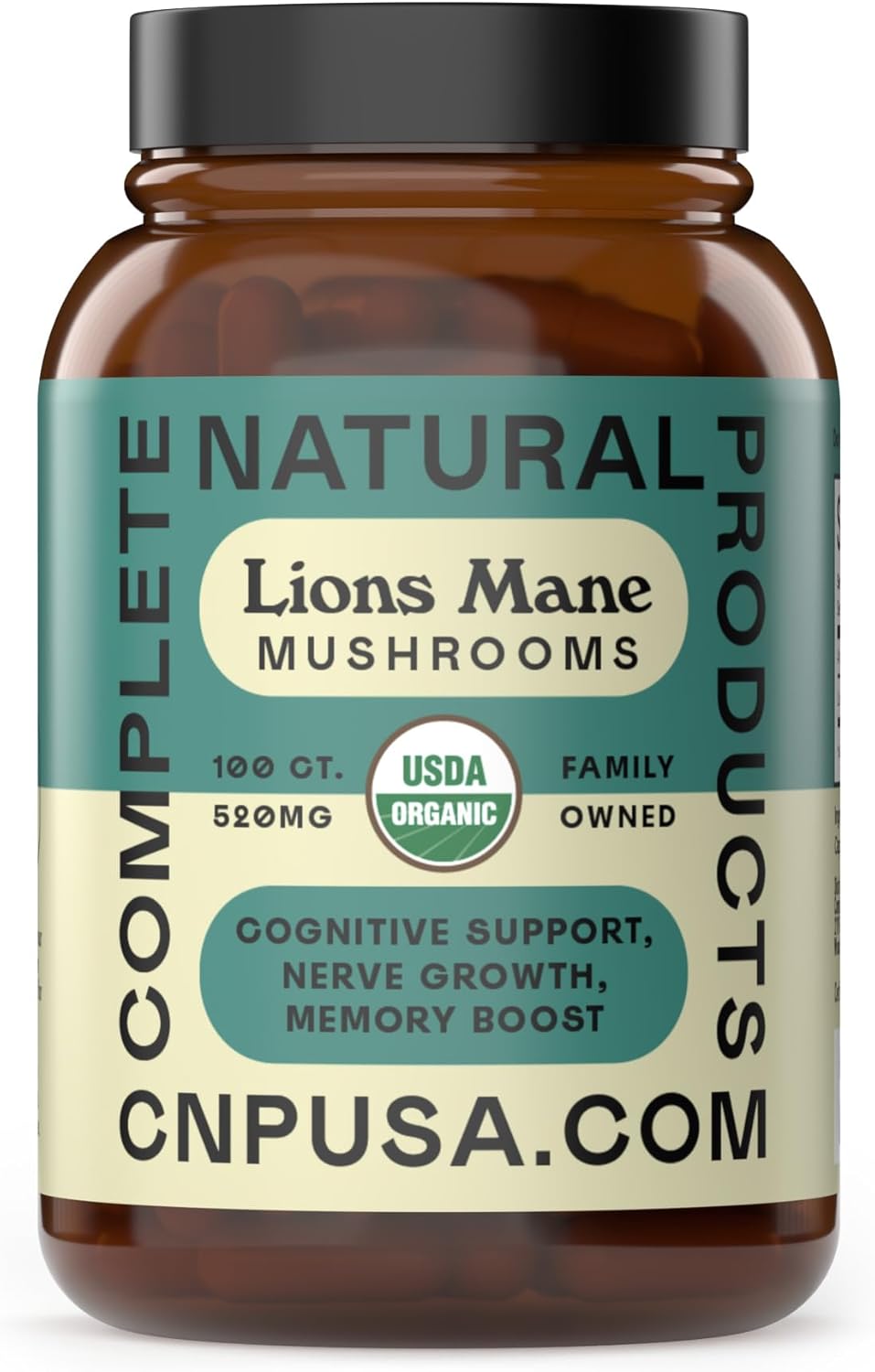 Complete Natural Products Organic Lion’s Mane Mushroom Capsules, Vegan, Gluten Free